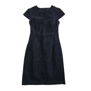 Banana Republic abgewinkelte Naht Bleistiftkleid Damen Gr. 0 Kurzarm marineblau neu ohne Etikett - Bild 1 von 16