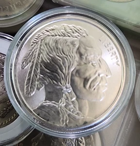 1 Troy Ounce Buffalo Coin .9999 Fine Silver #21 - Picture 1 of 6