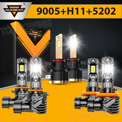 AUXBEAM LED Headlight Fog Bulbs White Yellow For GMC Sierra 1500 2500 2007-2013 - Image 1 of 4
