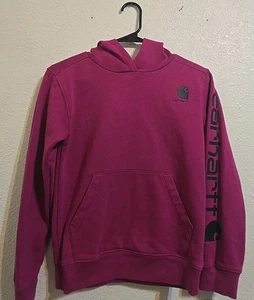 Carhartt Kids Girl Hoodie Sweatshirt Long-sleeved Medium10 Used Good All Season - Picture 1 of 8