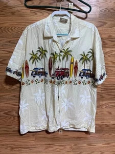 Hawaiian Togs - Hecho en Hawaii - Estampado de tabla de surf leñoso - Camisa para hombre talla L T76 - Imagen 1 de 5