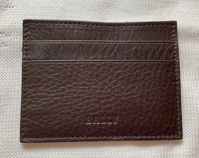 Estuche tipo billetera con tarjetero Bally de cuero en marrón H 3,0 x W 3,9 pulgadas nuevo sin etiquetas de JP Foto 1 de 4