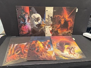 Dungeons & Dragons Monster Manual Three-Ring Binder Art Dividers 1980s x7 D&D - Imagen 1 de 5