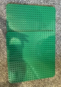 Set of 2 Lego DUPLO Base Plate Peg Board Green Plate 15" X 15" Rounded Edges - Picture 1 of 4