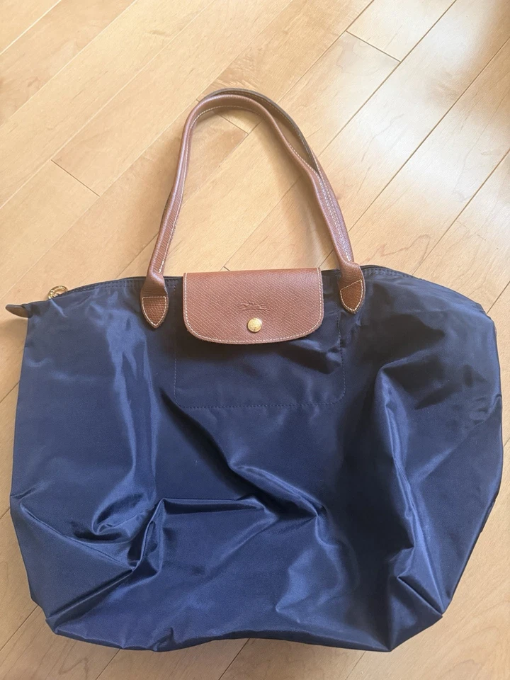 LONGCHAMP Le Pliage - Bolso de Mano Grande, Bolso de Hombro de Viaje de Nylon Negro, Nuevo sin Etiqueta Foto 1 de 4