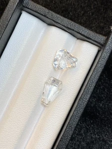 Par de piedras preciosas de corte elegante de topacio blanco natural de 5,20 quilates para hacer joyas - Imagen 1 de 5