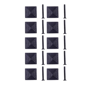 Square Maze Cabinet Hardware Iron Cabinet Knob Black Pack of 10 - Picture 1 of 7