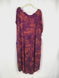Terra & Sky Women’s Plus Size 3X Criss Cross Knit Maxi Sun Dress Sleeveless Plum - Picture 1 of 10