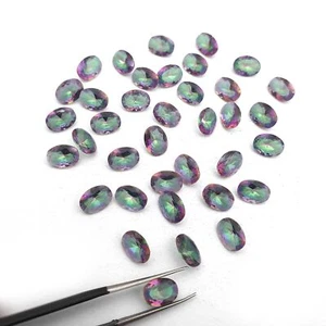Mystic Quartz Oval Cut Stone Loose Gemstone For Jewelry 124 Pcs 6-8 MM 110 CT - Picture 1 of 4