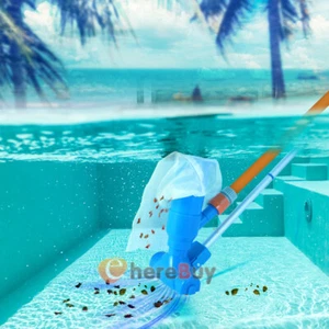 Pool Vacuum for Above Ground Pond & Inground Pools Pool Leaf Vacuum Head w/ Pole - Picture 1 of 41