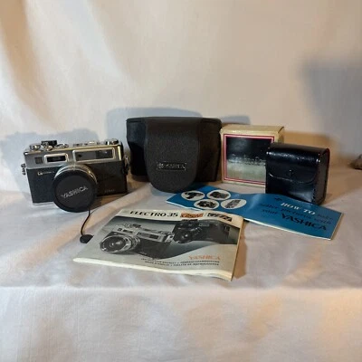 Yashica Electro 35 GSN 35mm camera W Manual Case And Filters - Image 1 of 4