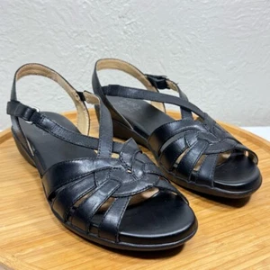 Naturalizer Neka Sandale 7 Keilabsatz gebändert Leder Riemchen Slingback minimalistisch - Bild 1 von 9