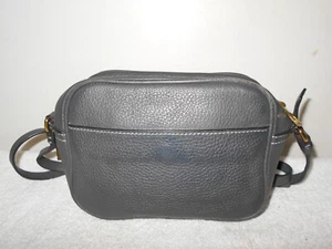 J CREW SIGNET MINI BORSA A TRACOLLA IN PELLE GRIGIO SCURO 8X6X2,5 - Foto 1 di 5