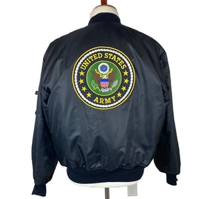ROTHCO MA-1 Mens L Bomber Jacket Flight Reversible US ARMY Patch Embroidery NWT - Picture 1 of 11