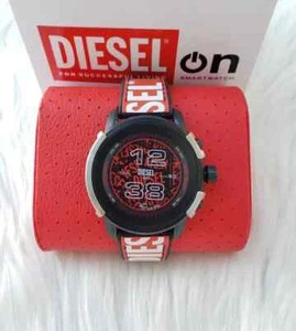 DIESEL GRIFFED DZT2041 Silicone Canvar Black Red GEN 6 Smart watch - Picture 1 of 5