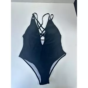 One-Piece Black Swimsuit Sz M - Picture 1 of 10