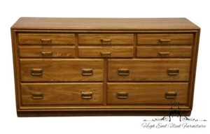 KINCAID FURNITURE Solid Oak Contemporary Rustic Farmhouse Style 62" Double Dr... - Picture 1 of 10