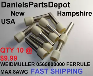 X10 WEIDMULLER 0565800000 MAX 8 AWG FILO ISOLATO CRIMPANTE FINE FERRULE h 10/28 - Foto 1 di 15