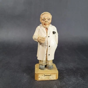 Hand Carved Internist Doctor Figurine Sculpture Hand Made Germany 5.5" tall - Picture 1 of 8