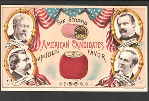 Grover Cleveland 1884 Election Belding Thread US Patriotic Victorian Trade Card - Picture 1 of 6