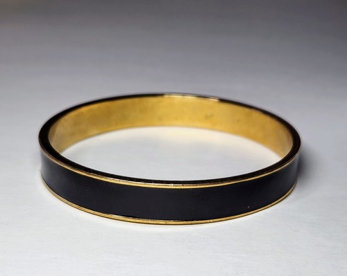 Bracciale classico FIRMATO Kate Spade smalto nero tono oro misura 7 3 4