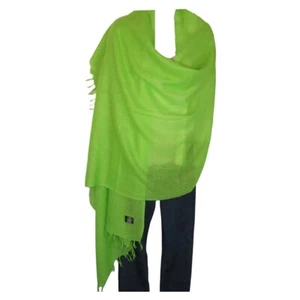 Cashmere | Himalayan| Shawl| Lightweight | Thin |Twill | Handloomed | Light Lime - Picture 1 of 4