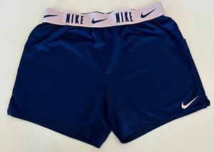 Nike Girls Dri-Fit Running Athletic Shorts Blue Size L - Picture 1 of 2