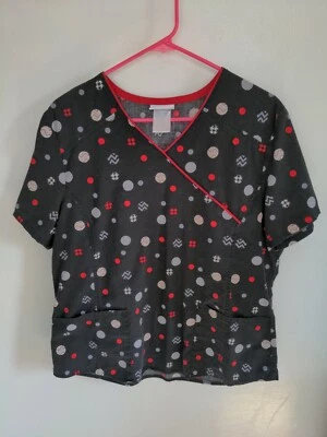 Top Scrub Star negro con lunares estampados rojo tubo para mujer LG Foto 1 de 4