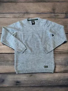 Element Skateboards Jumper Mens Grey Braided Striped Pullover Sweater Crew Neck - Picture 1 of 3