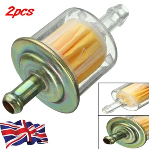 2PCS Universal Petrol Inline Fuel Filter Dirt Motorcycle Part Fit 5/16'' 8mm UK - Picture 1 of 7