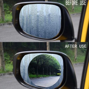 2x Car Rearview Mirror Anti Rain Anti Fog Waterproof Transparent Film 95*95mm - Imagen 1 de 5