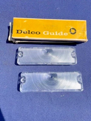 1963 Oldsmobile F-85 Cutlass NOS GUIDE Parking Light Lamp Lenses Pair #5953852 - Image 1 of 4