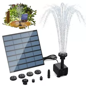Solar Water Pump Kit for Feature,Water Fountain Pump with 6 Nozzle for Bird Bath - Picture 1 of 9