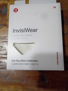 LULULEMON InvisiWear Mid-Rise Bikini Smooth Invisible Underwear White Sz Medium - Picture 1 of 3