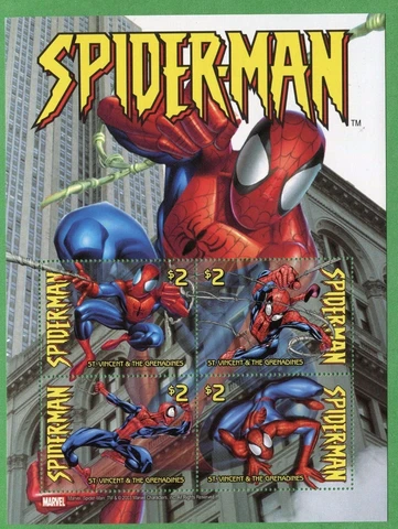 St. Vincent 2003 - SC# 3145 - Spiderman, Marvel Comic - Sheet of 4 Stamps - MNH Cover