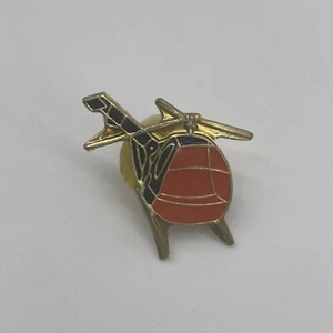 Vintage Gold Tone Enamel Helicopter Lapel Pin - Picture 1 of 4