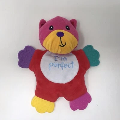 PELUCHE AMOROSO MORDEDOR ARRUGADO GATO ROSA ROJO CUNA I'M PURFECT CIRCA 2017 Foto 1 de 4