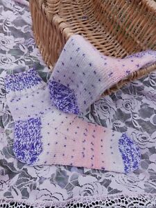 Hand Knit Wool Socks Size 8 Women's Medium Long Lasting Natural Fibers Handmade 