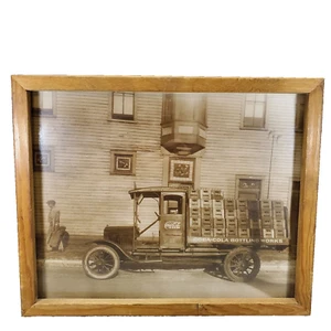 Coca Cola Bottling Works Ford LKW Holz gerahmt 14 7/8 x 11" Druck Foto - Bild 1 von 8