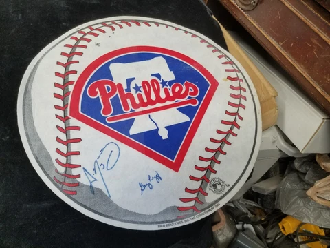 2001 Rico Industries 14.5" Signed by 2 Philadelphia Phillies Pennant Cover