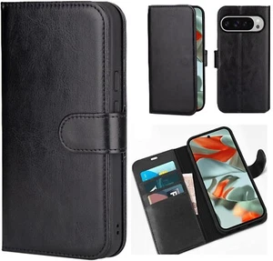 Für Google Pixel 9 PRO XL Leder Wallet Book Flip Ständer View Case Hülle - Bild 1 von 6