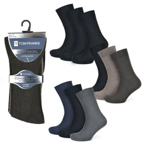 MEN'S SK613 COMFORT TOP NON ELASTICATED SOCKS BY TOM FRANKS RETAIL PRICE - Picture 1 of 17