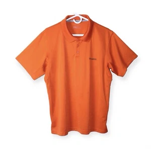 Columbia Polo Shirt Mens M Orange Omni Shade Short Sleeve Fishing Outdoors Top - Picture 1 of 14