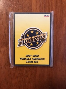 AHL Norfolk Admirals 2001-2002 NIP Hockey Card Team Set