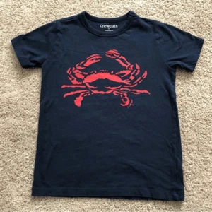 Crewcuts Crab Tee Boys Small Short Sleeve Cotton Navy Blue - Picture 1 of 6
