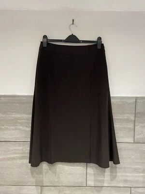 Falda Gerry Weber Midi Marrón Para Mujer Talla 14 Ropa de Trabajo Negocios Clásica Años 90 Hada Foto 1 de 4