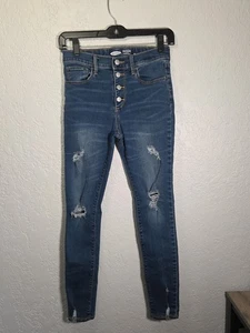 Girls Old Navy Rockstar Super Skinny Jeggings Size 14 Button Fly - Picture 1 of 4