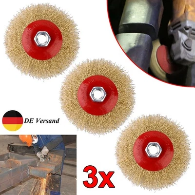 3x Kegelbürste Drahtbürste Gewellt M14 115mm Bürste Für Flex Winkelschleifer DE - Bild 1 von 4