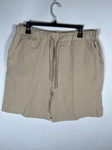 LVCBL NWT Women's Size XL Beige High-Rise Pull-On Bermuda Shorts - Picture 1 of 4
