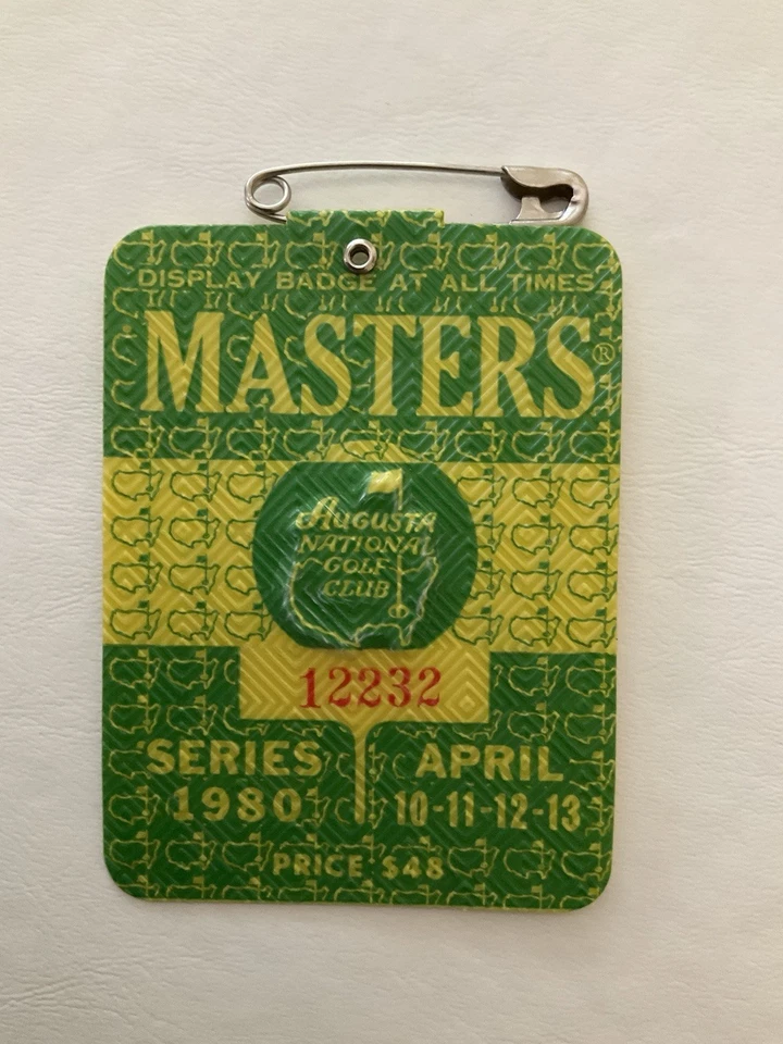 Insignia Masters 1980 Seve Ballesteros Campeón Augusta Boleto Nacional Souvenir Foto 1 de 2